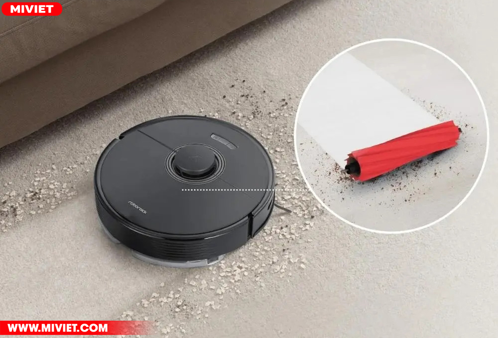 Chổi chính với thiết kế mới, tăng ma sát với sàn, chống rối