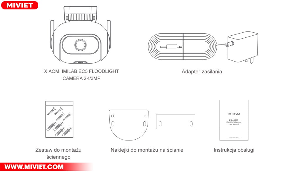 Camera ngoài trời Imilab EC5 2K - Xoay 360 độ - Bản quốc tế Bộ sản phẩm đầy đủ Camera ngoài trời Imilab EC5