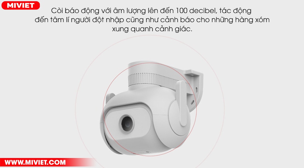 Camera ngoài trời Imilab EC5 2K - Xoay 360 độ - Bản quốc tế Còi báo động với âm lượng lên đến 100 decibel