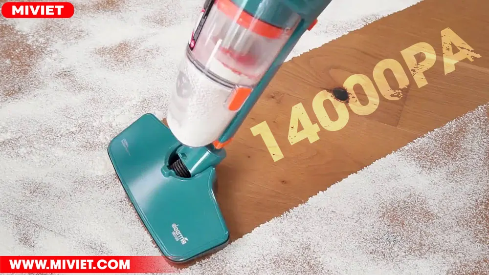 Công suất 600W, lực hút mạnh mẽ lên đến 14000Pa