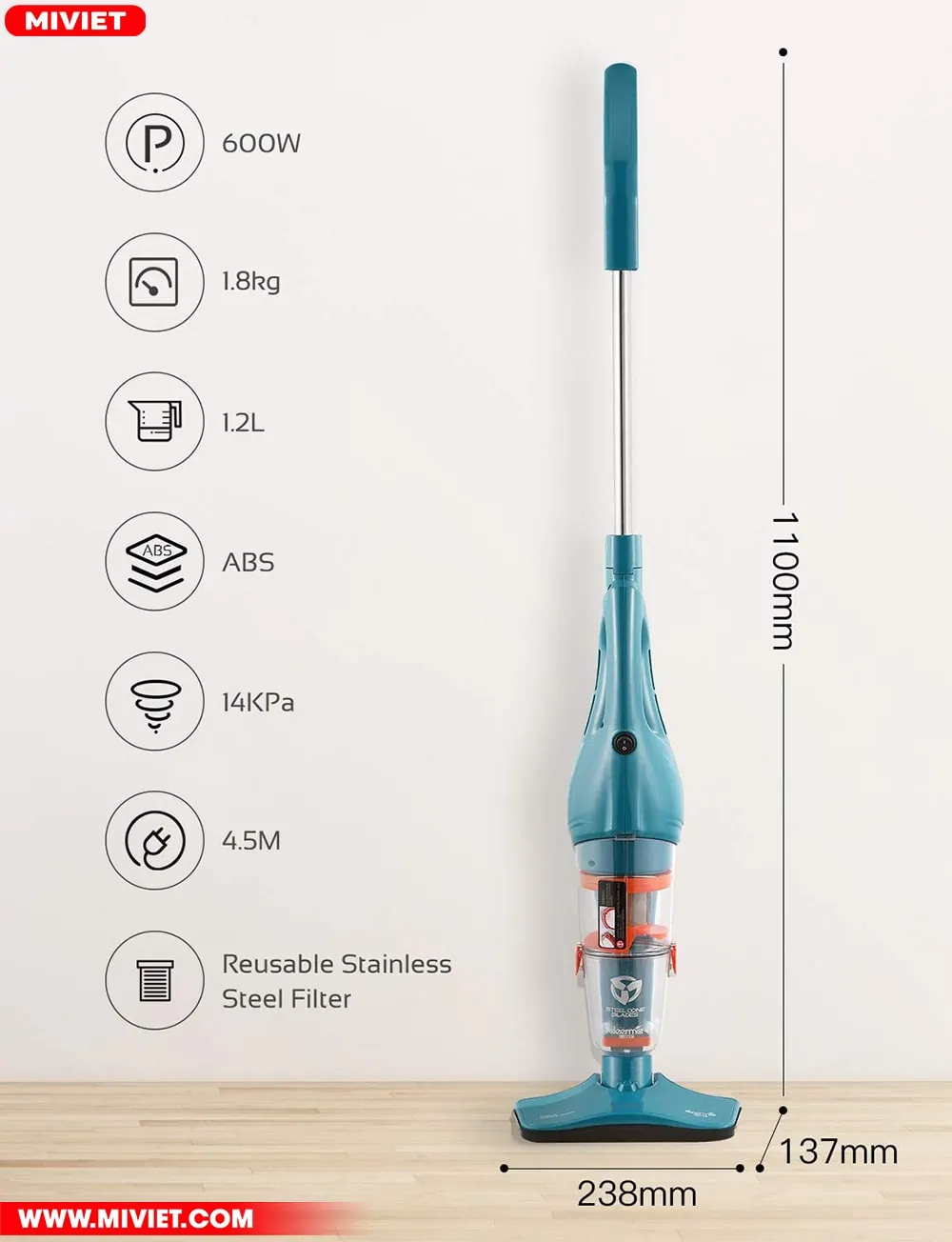 Thông số trên máy hút bụi cầm tay Deerma DX900