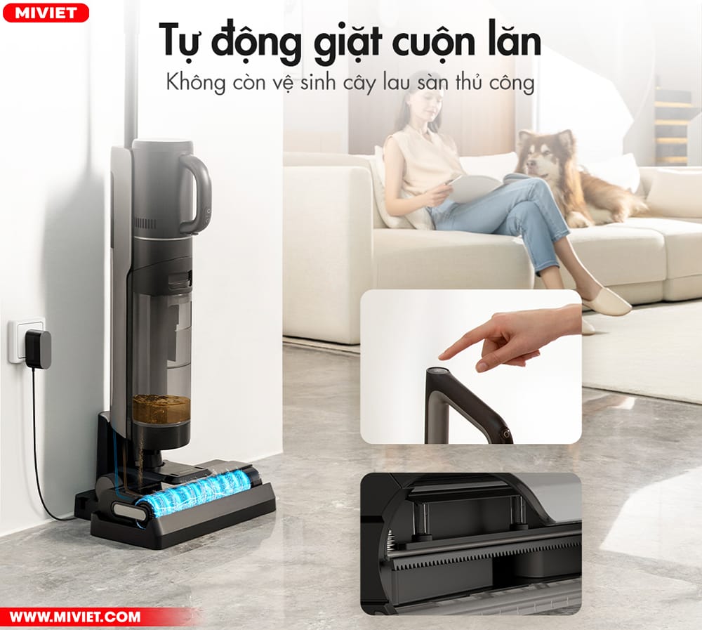 Dock sạc kiêm giặt cuộn lăn, quản lí các phụ kiện