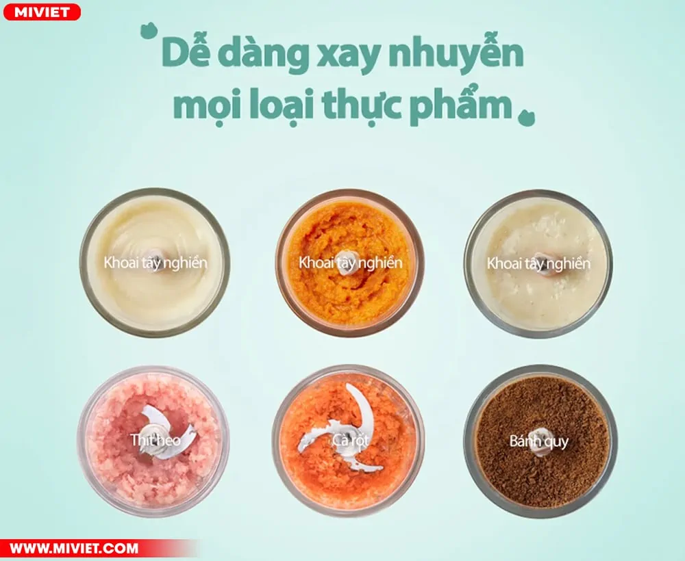 Đa dạng chế biến, xay nhuyễn các loại thực phẩm