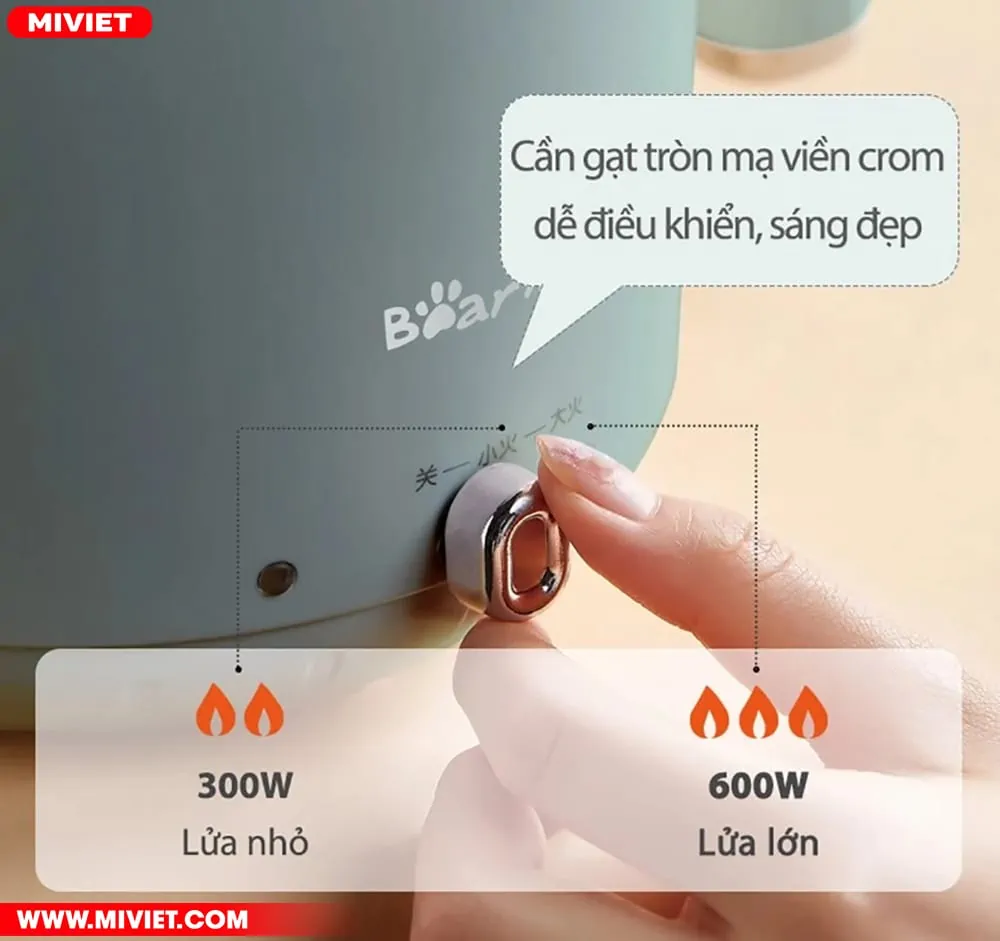 Nồi lẩu và hấp đa năng Bear DRG-D12M5 - Tiếng Anh - HDSD Tiếng Việt 2 mức nhiệt điều chỉnh