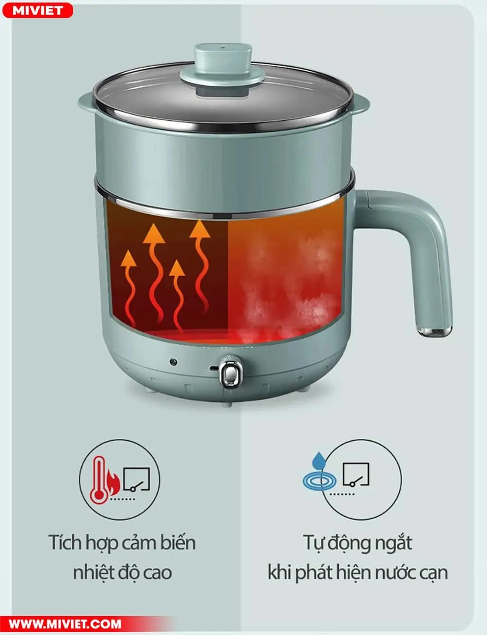 Nồi lẩu và hấp đa năng Bear DRG-D12M5 - Tiếng Anh - HDSD Tiếng Việt Công nghệ giữ nhiệt kép