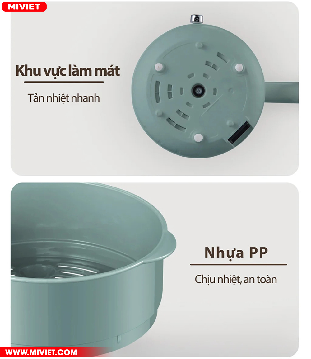 Nồi lẩu và hấp đa năng Bear DRG-D12M5 - Tiếng Anh - HDSD Tiếng Việt Khay hấp đi kèm, chế biến nhiều món ăn hơn