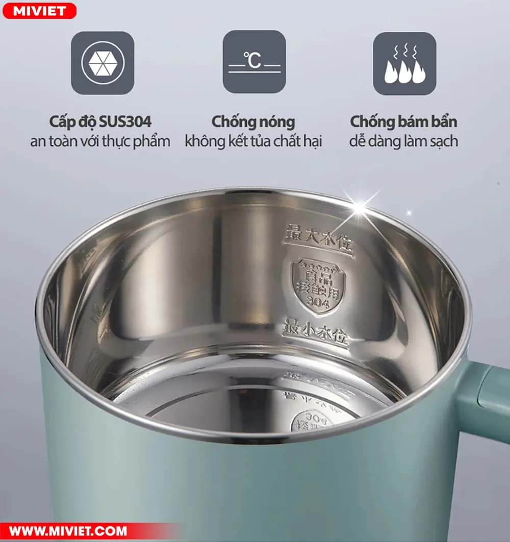 Nồi lẩu và hấp đa năng Bear DRG-D12M5 - Tiếng Anh - HDSD Tiếng Việt Lòng nồi Bear DRG-D12M5 được làm từ thép không gỉ 304 an toàn vệ sinh thực phẩm