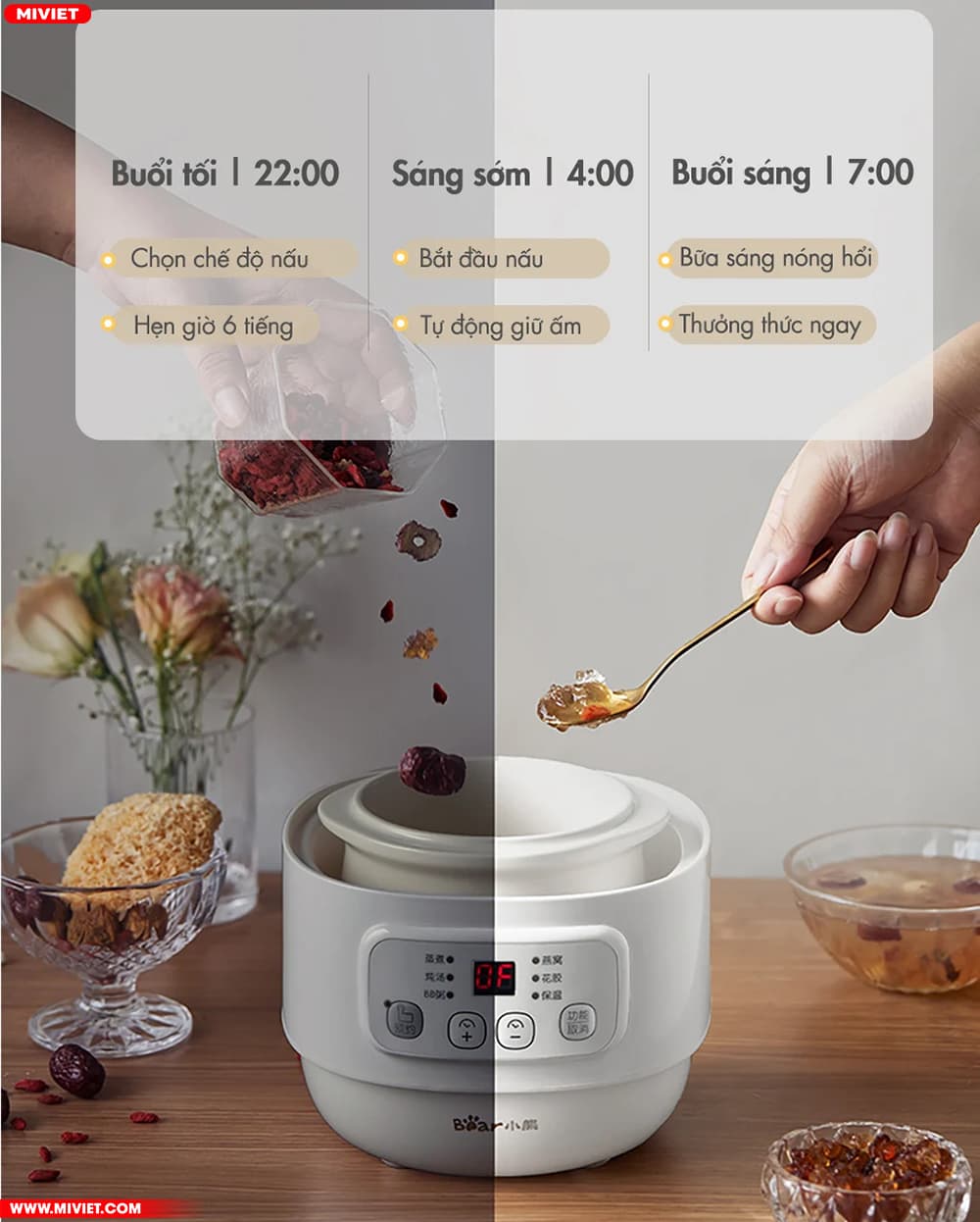 Làm chín thực phẩm bằng hơi nóng