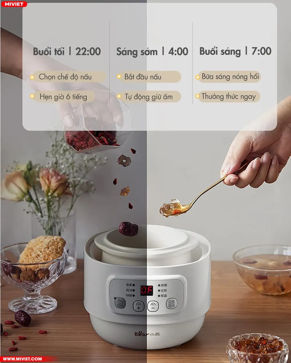 Làm chín thực phẩm bằng hơi nóng