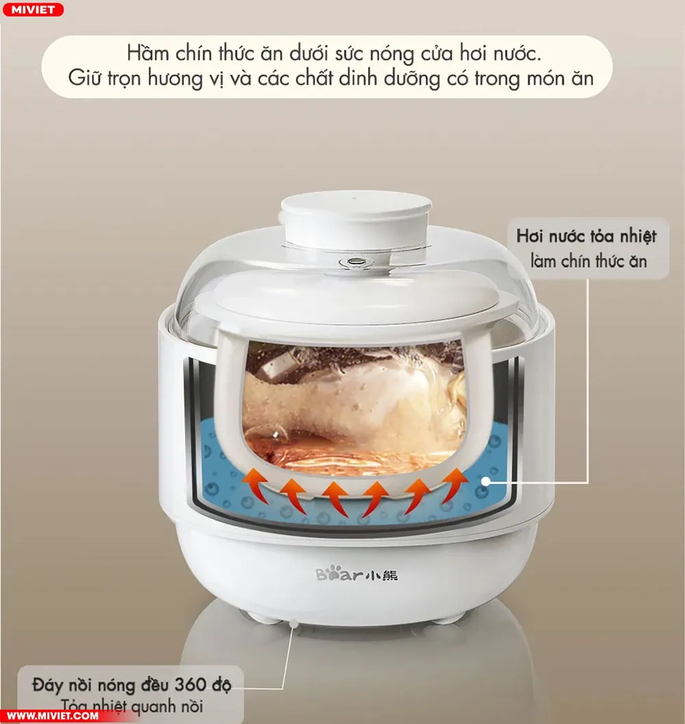 Làm chín thực phẩm bằng hơi nóng