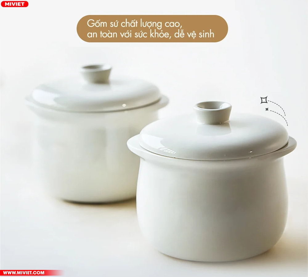 Thố sứ dẫn nhiệt nhanh, đảm bảo vệ sinh thực phẩm