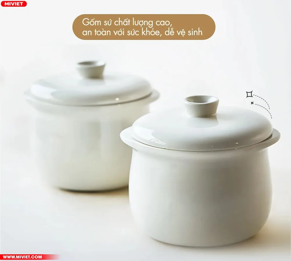 Thố sứ dẫn nhiệt nhanh, đảm bảo vệ sinh thực phẩm