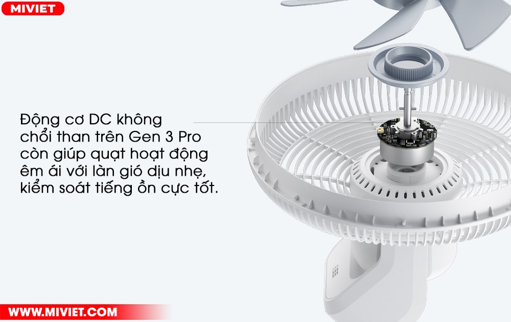 Quạt điện thông minh Xiaomi Mi Smart Fan Gen 3 Pro Động cơ DC không chổi than kiểm soát tiếng ồn hiệu quả