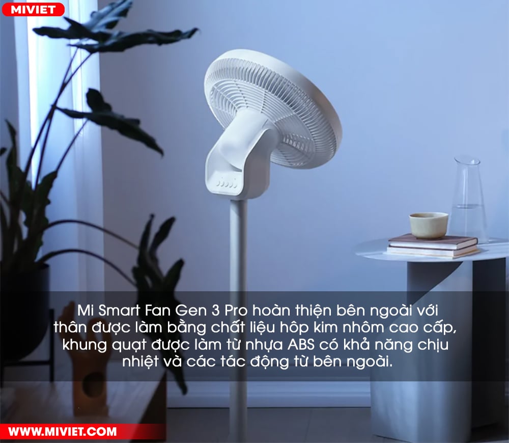 Quạt điện thông minh Xiaomi Mi Smart Fan Gen 3 Pro Thiết kế sang trọng, tinh tế, hoàn thiện cao cấp