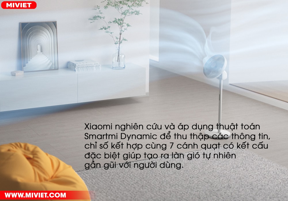 Quạt điện thông minh Xiaomi Mi Smart Fan Gen 3 Pro Vận dụng AI tạo luồng gió tự nhiên thân thiện với người dùng