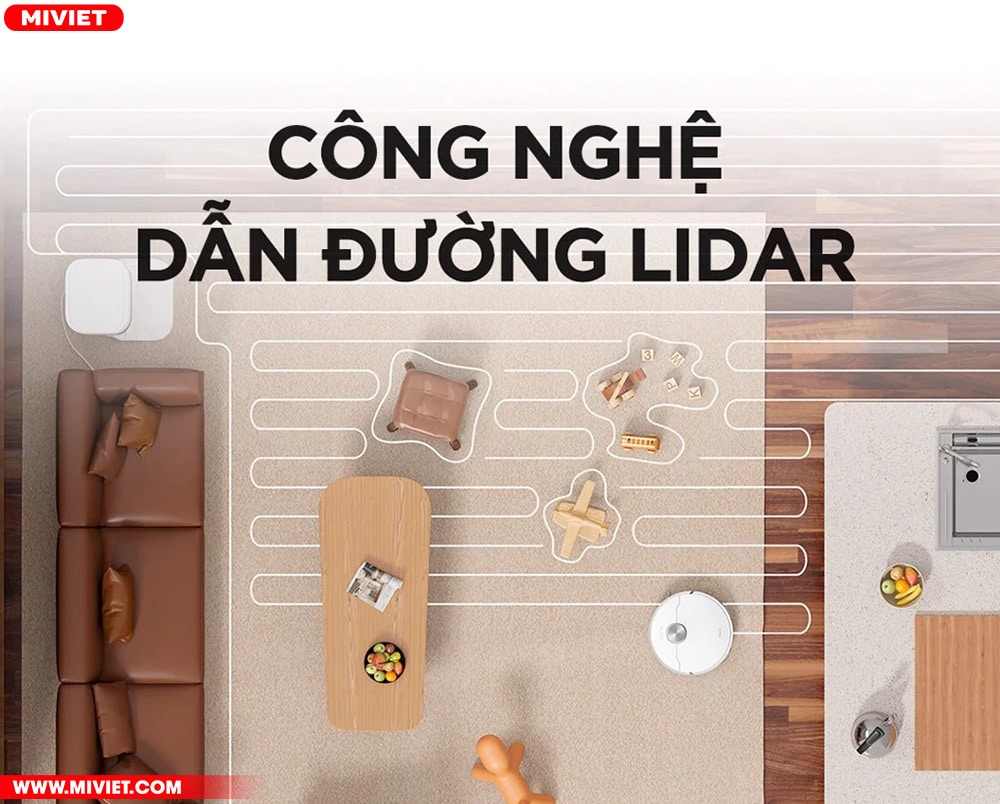 Robot hút bụi lau nhà Dreame L10 Ultra Hệ thống lập bản đồ và nhận diện vật cản chính xác