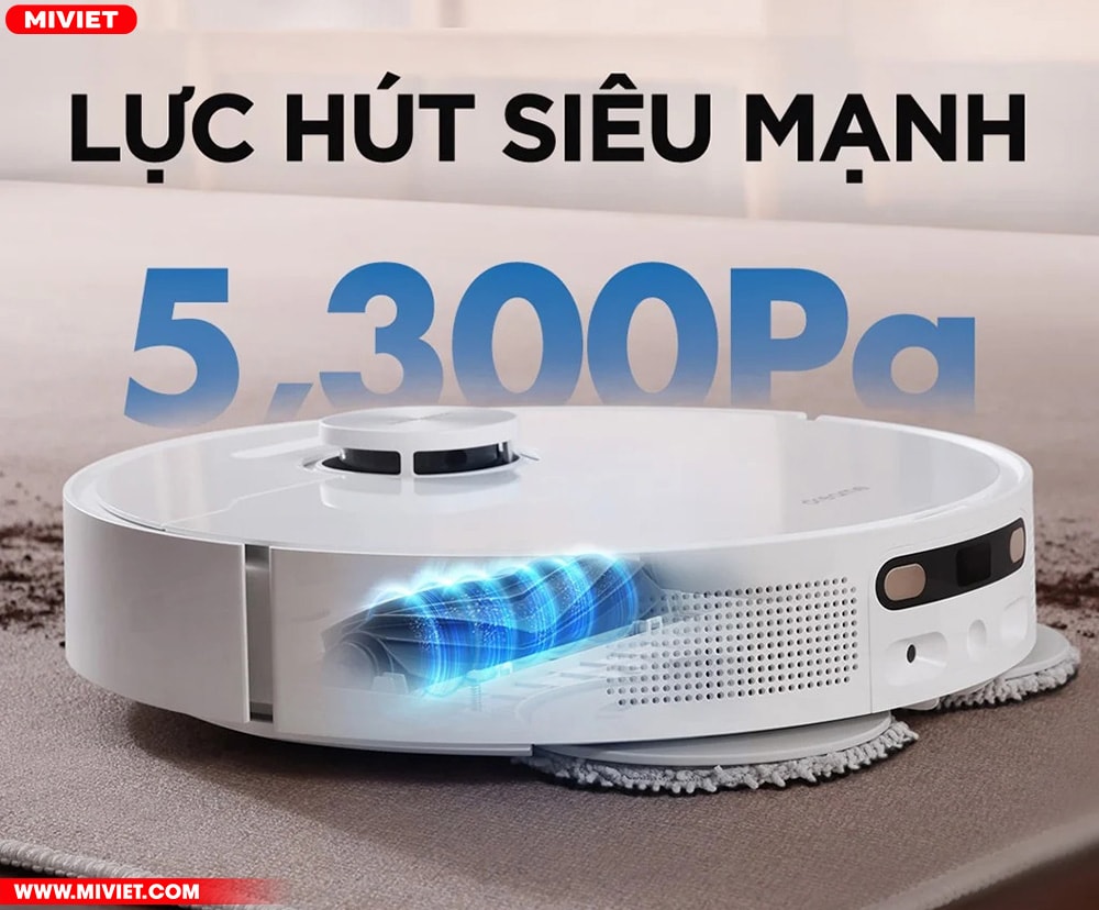 Robot hút bụi lau nhà Dreame L10 Ultra Lực hút 5300Pa mạnh mẽ, loại bỏ hoàn toàn bụi bẩn
