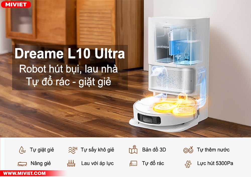 Robot hút bụi lau nhà Dreame L10 Ultra Robot hút bụi lau hà Dreame L10 Ultra - Phiên bản Quốc Tế