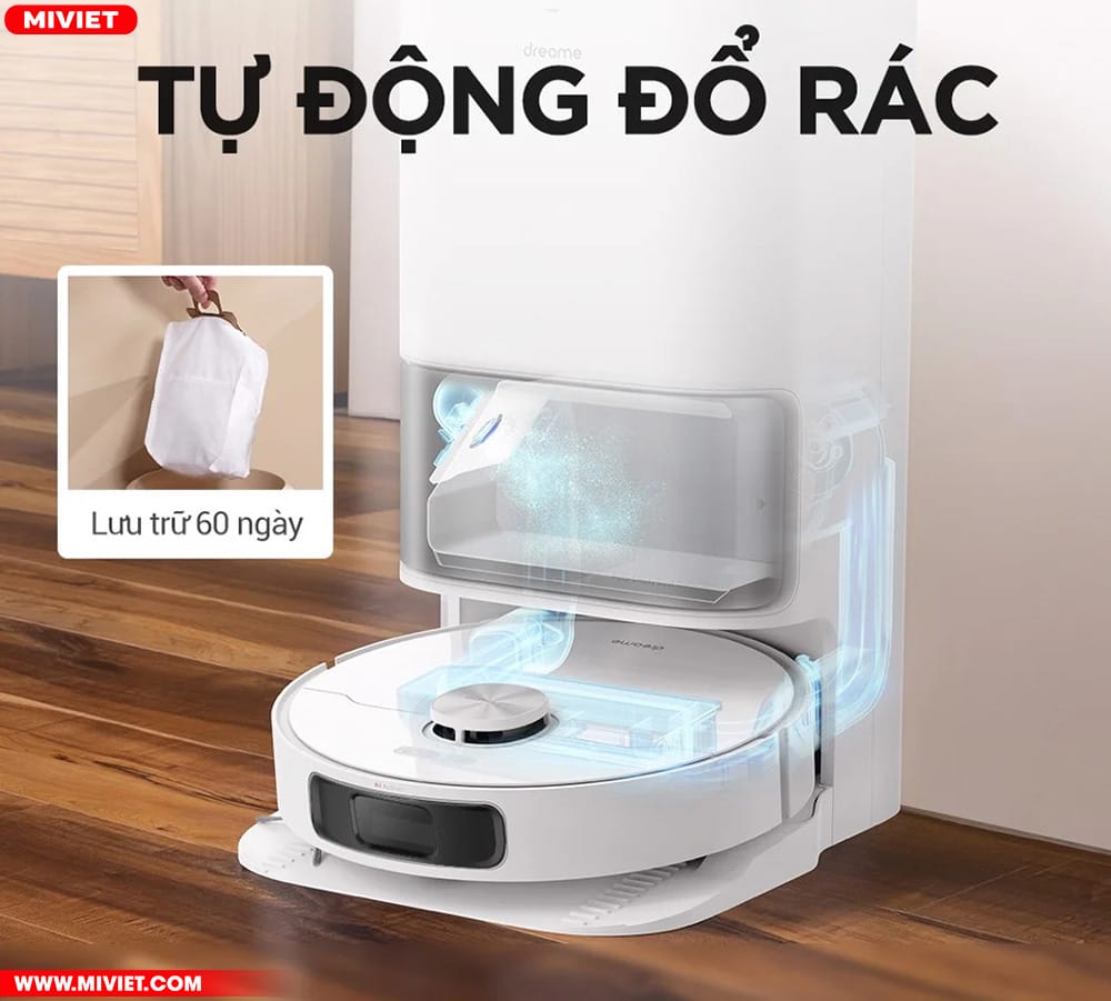 Robot hút bụi lau nhà Dreame L10 Ultra Thùng rác 3L cho sức chứa đến 60 ngày
