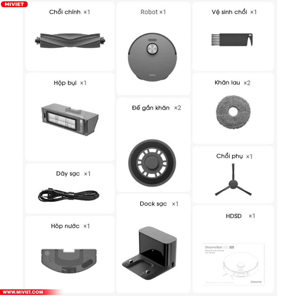 Robot hút bụi lau nhà Dreame L10S Pro Bộ sản phẩm robot hút bụi lau nhà Dreame L10S Pro