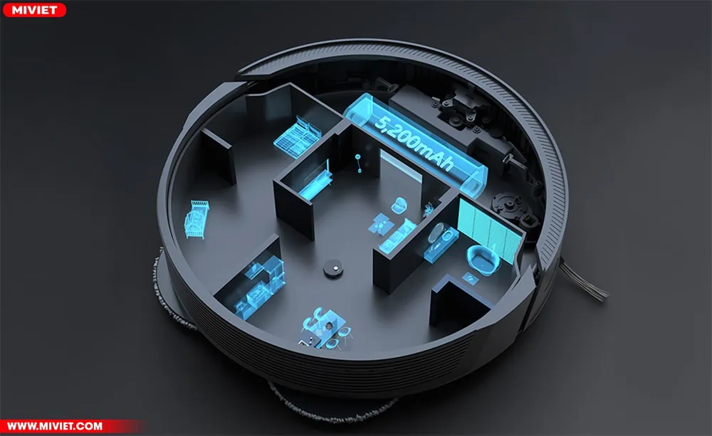 Dung lượng pin 5200mAh, sạc đầy trong 6 giờ