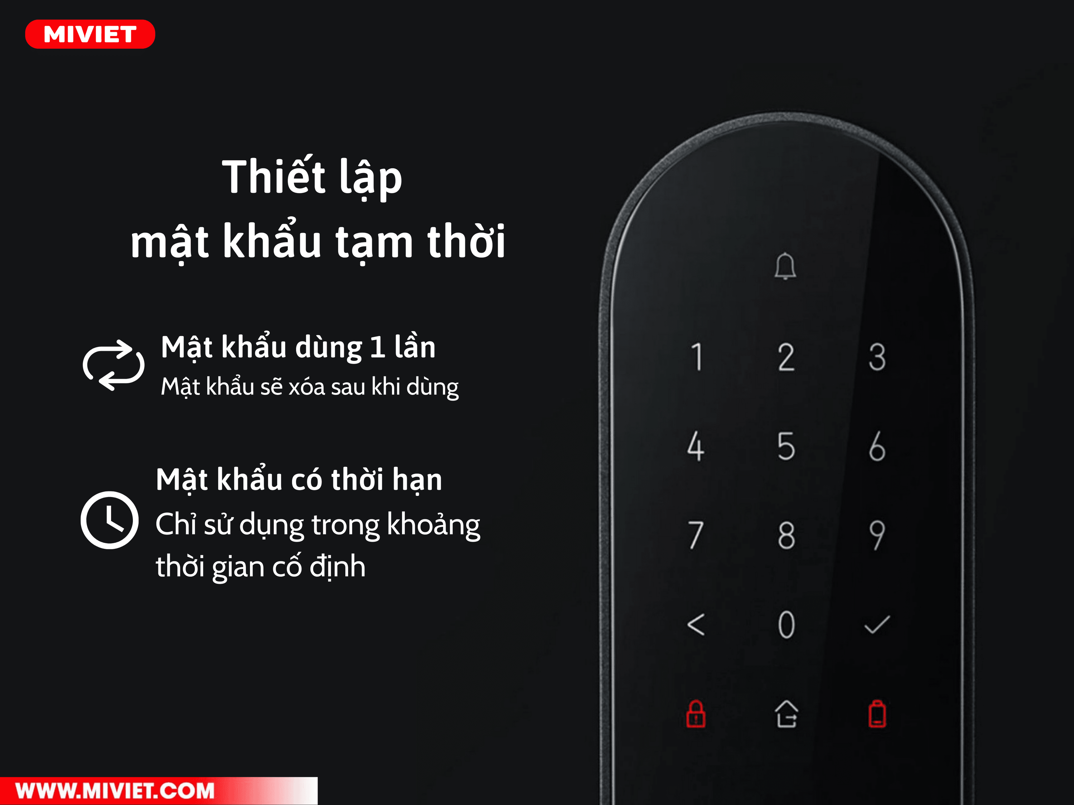 Khóa cửa thông minh Aqara N100 thiết lập được mật khẩu tạm thời 