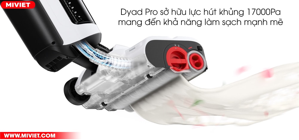 Máy hút bụi lau nhà không dây - Khô và ướt Roborock Dyad Pro - Chính hãng Lực hút 17000Pa dễ dàng loại bỏ các tạp chất