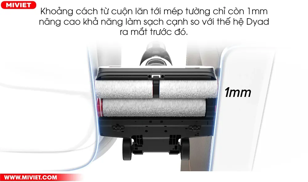 Máy hút bụi lau nhà không dây - Khô và ướt Roborock Dyad Pro - Chính hãng Thiết kế mới, cải thiện khả năng làm sạch cạnh