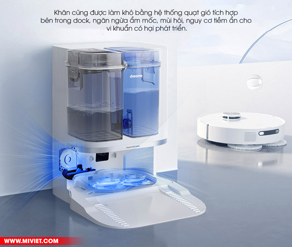 Làm khô khăn lau bằng quạt gió