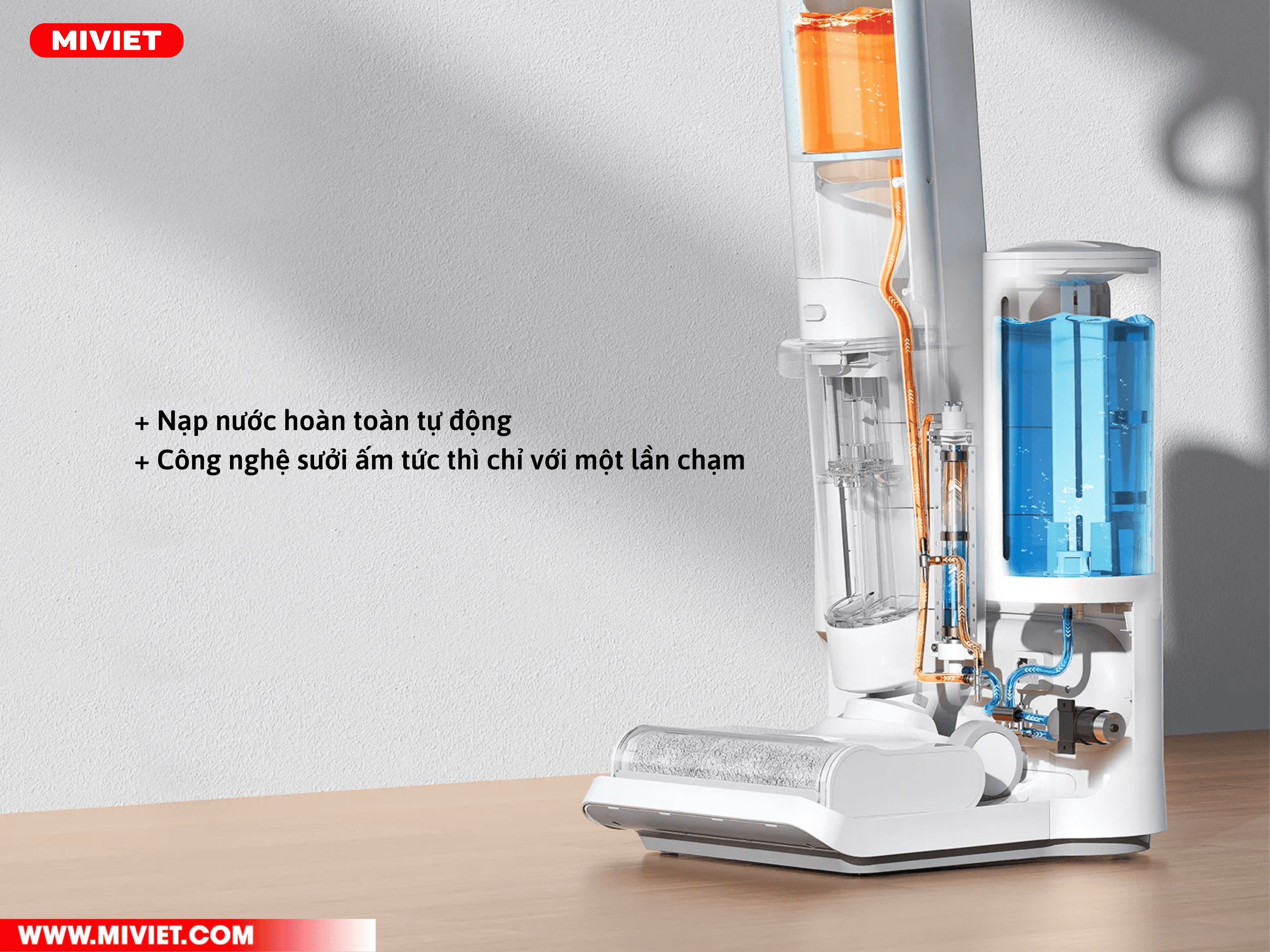 Tự động nạp nước và tích hợp công nghệ sưởi ấm hiện đại 