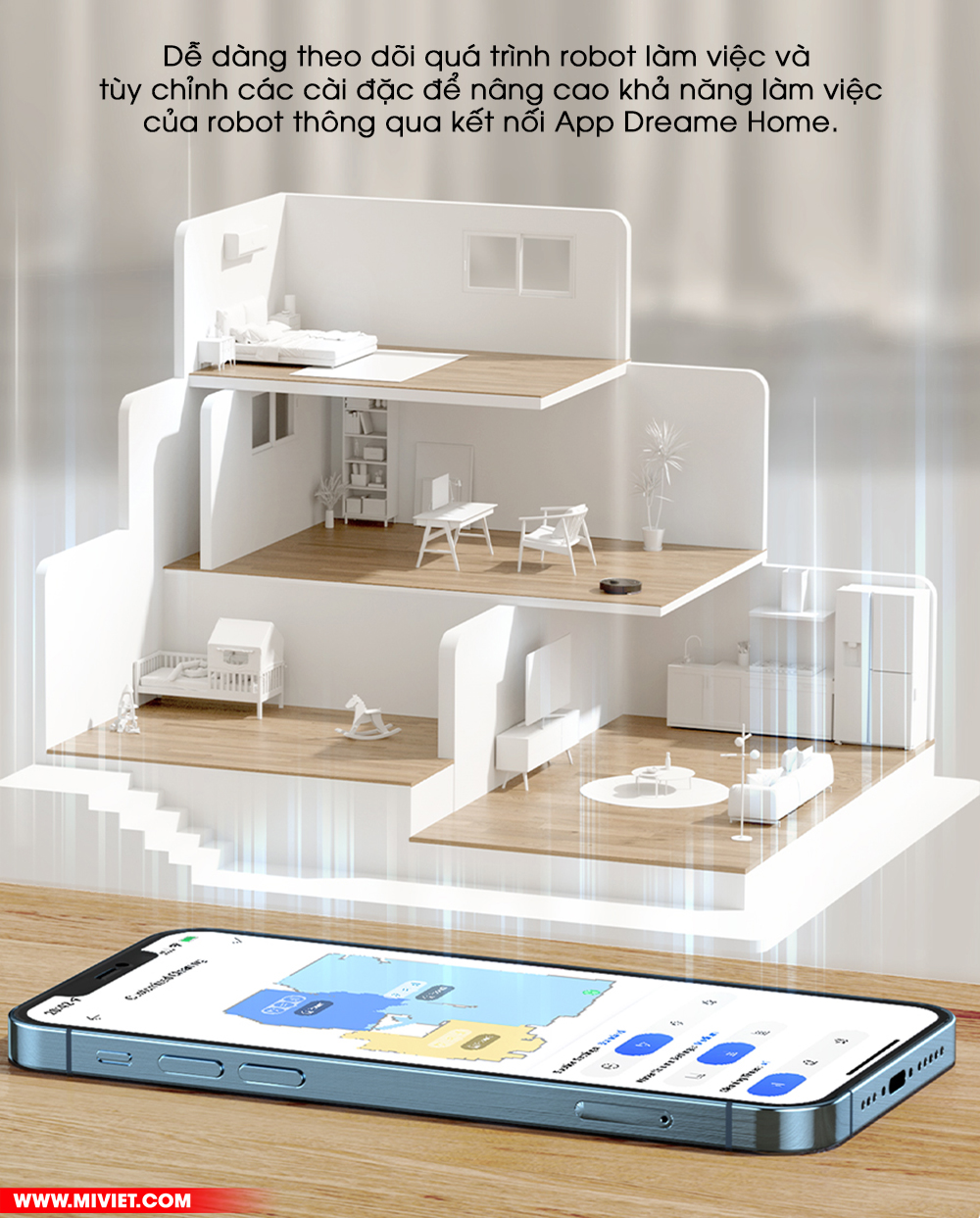 Robot hút bụi lau nhà Dreame D10s Plus - Lực hút 5000 PA - Camera né tránh AI - New 2023 Dễ dàng điều khiển thông qua App Dreame Home