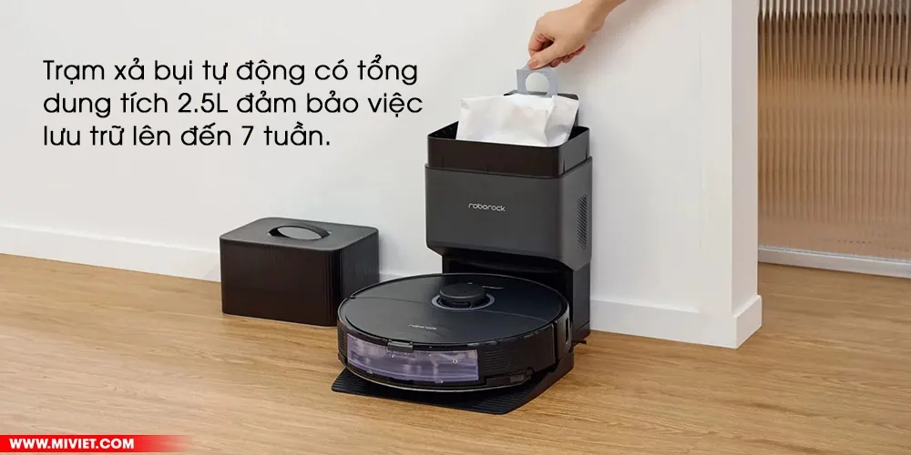 Robot hút bụi lau nhà Roborock S8 Plus - Bản Quốc Tế - 2023 Thay mới túi rác một cách dễ dàng