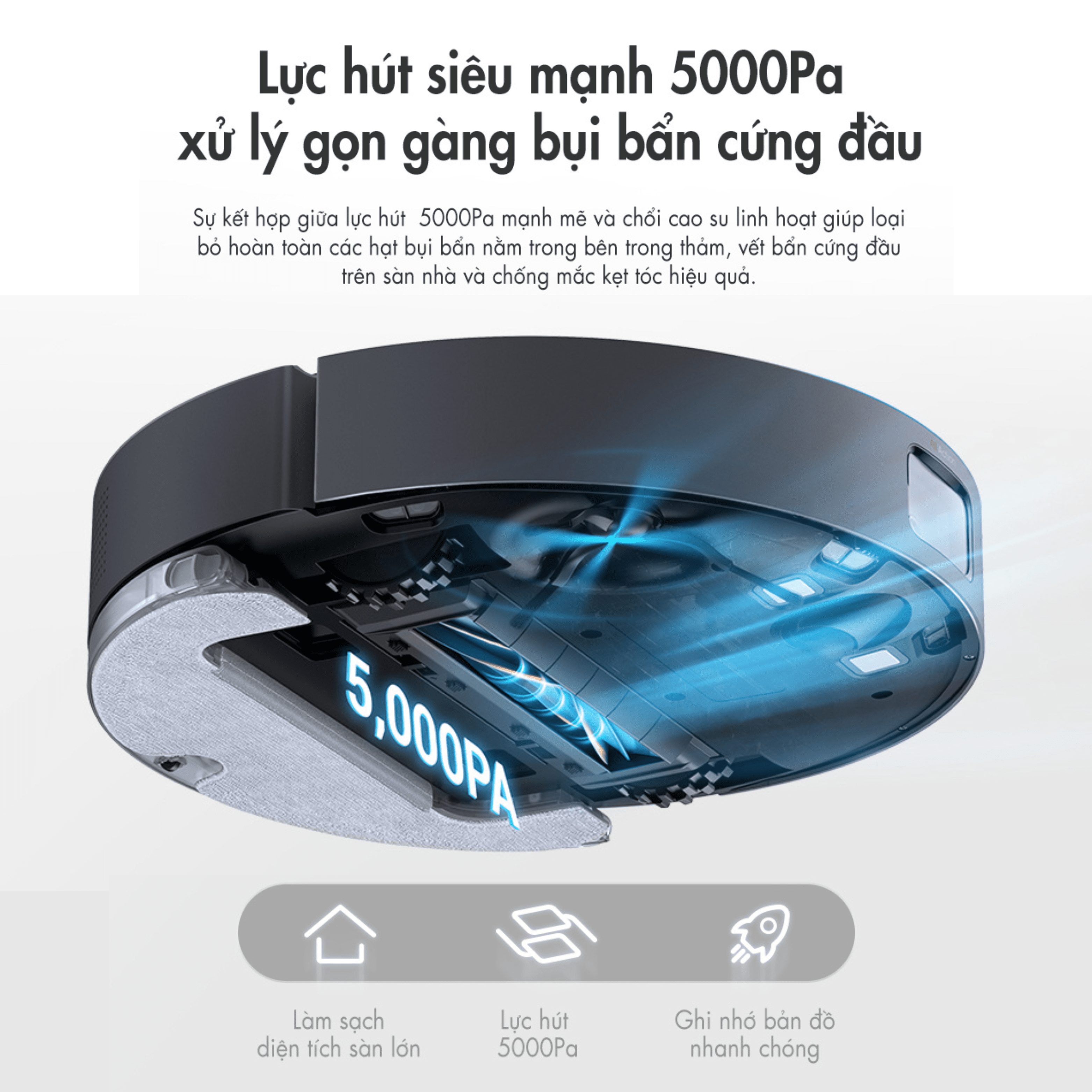 Robot hút bụi lau nhà Dreame D10s Plus - Lực hút 5000 PA - Camera né tránh AI - New 2023 Robot hút bụi lau nhà Dreame D10s Plus - Lực hút 5000 PA - Camera né tránh AI - New 2023 - Ảnh 3