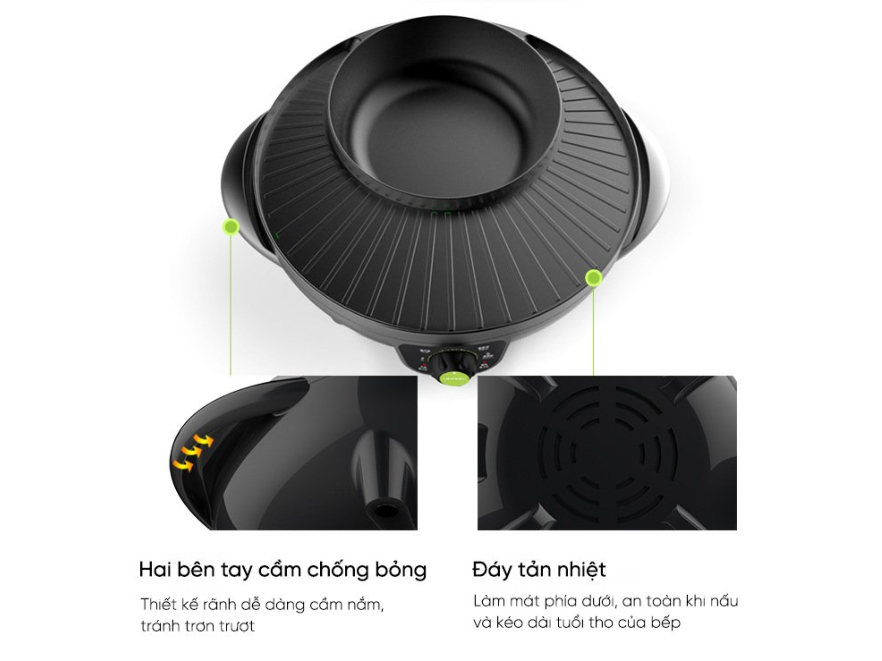 Sử dụng chất liệu nhôm đúc cao cấp, bền bỉ với thời gian