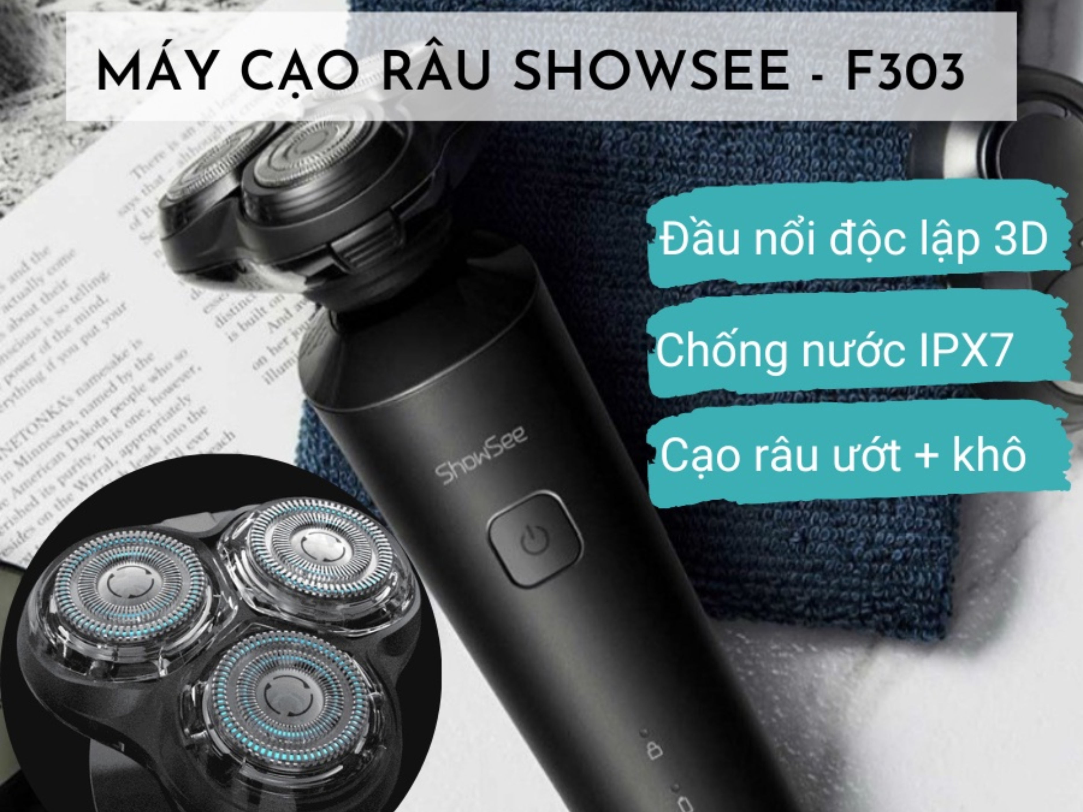 Thông số kỹ thuật của máy cạo râu ShowSee F303-BK