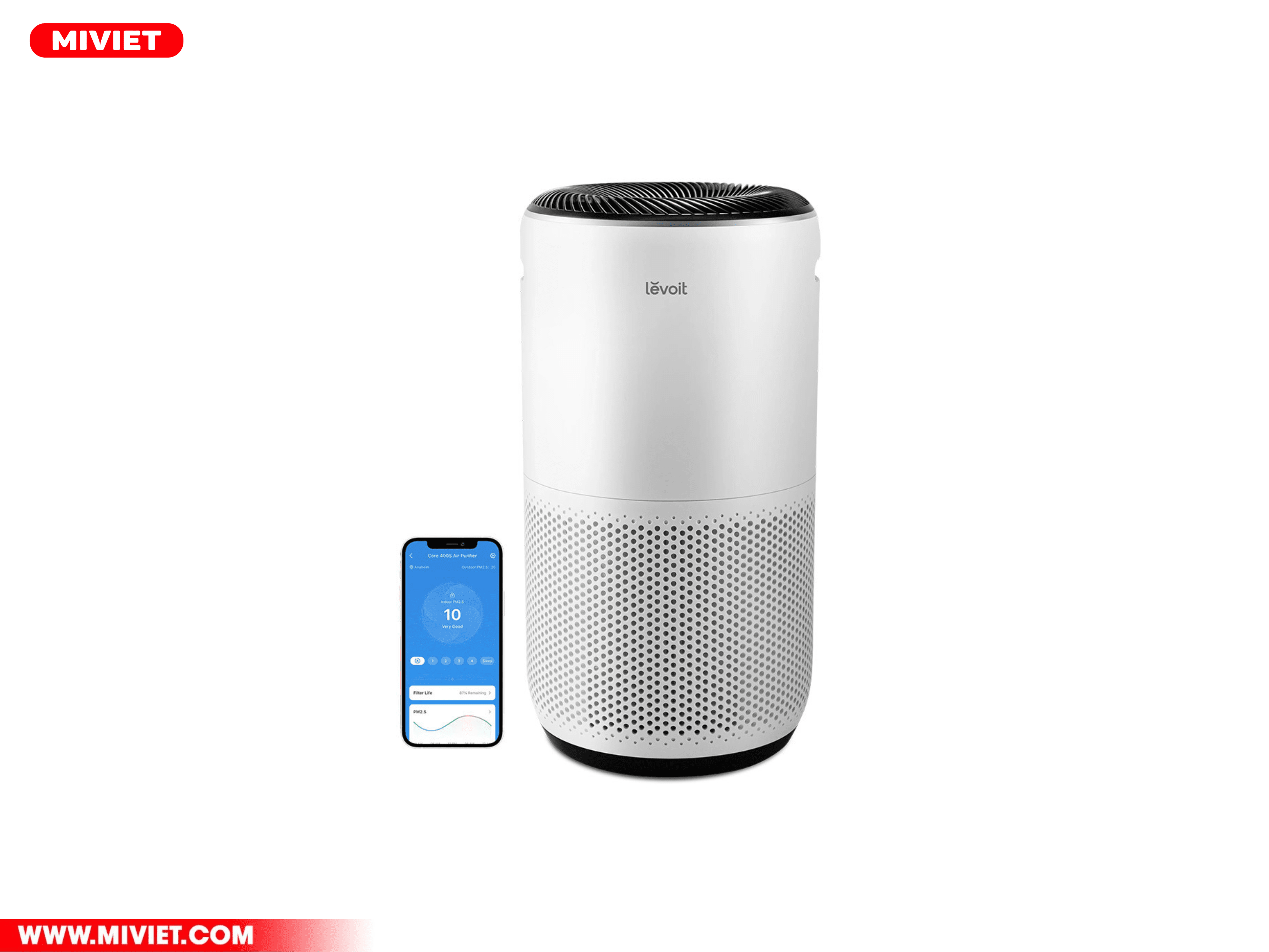 Máy Lọc Không Khí Levoit Core 400S Điều khiển qua điện thoại thông minh tiện lợi