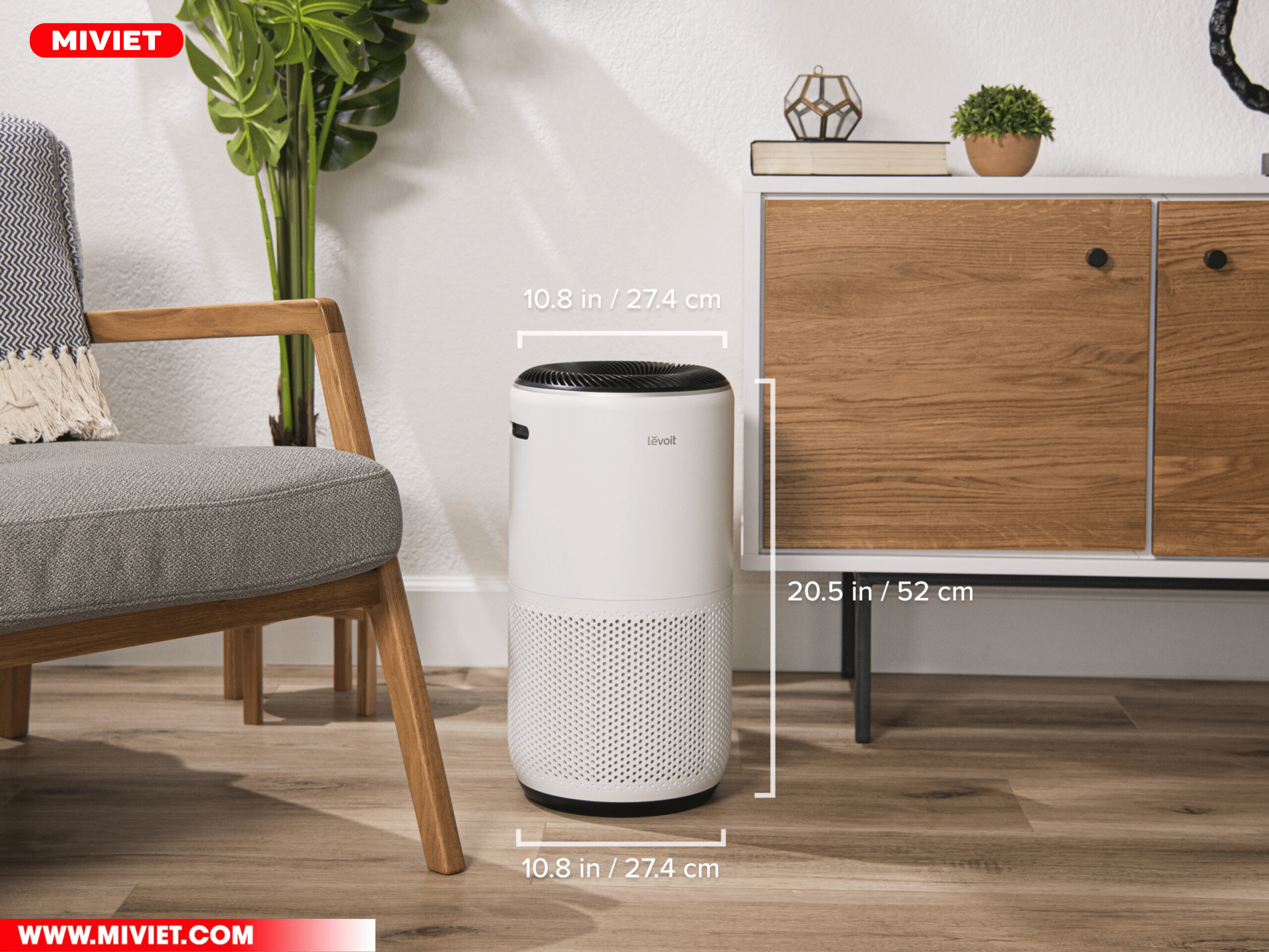 Máy Lọc Không Khí Levoit Core 400S Levoit Core 400S thiết kế đơn giản và gọn nhẹ