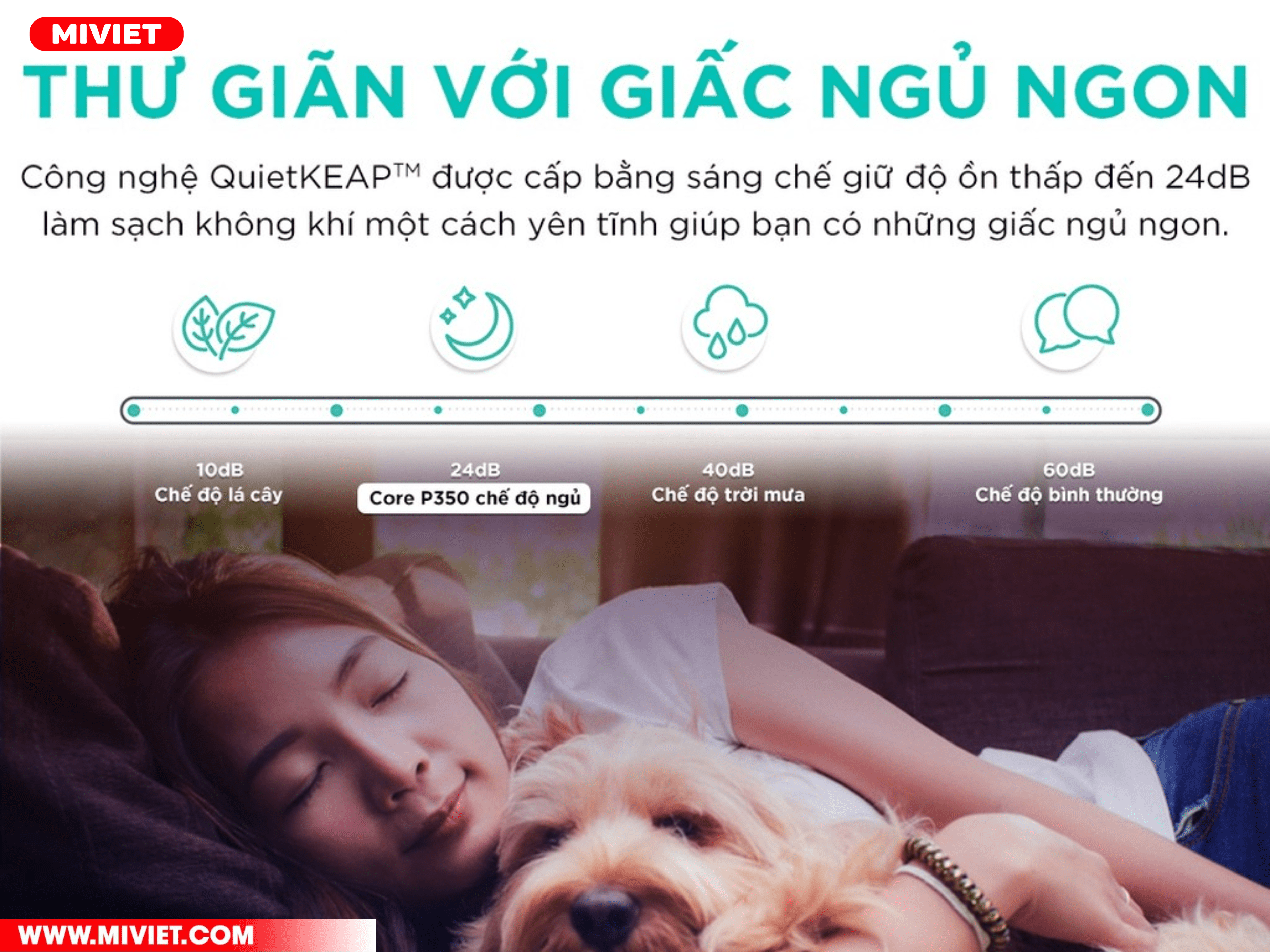 Hoạt động êm ái, không ảnh hưởng đến giấc ngủ 