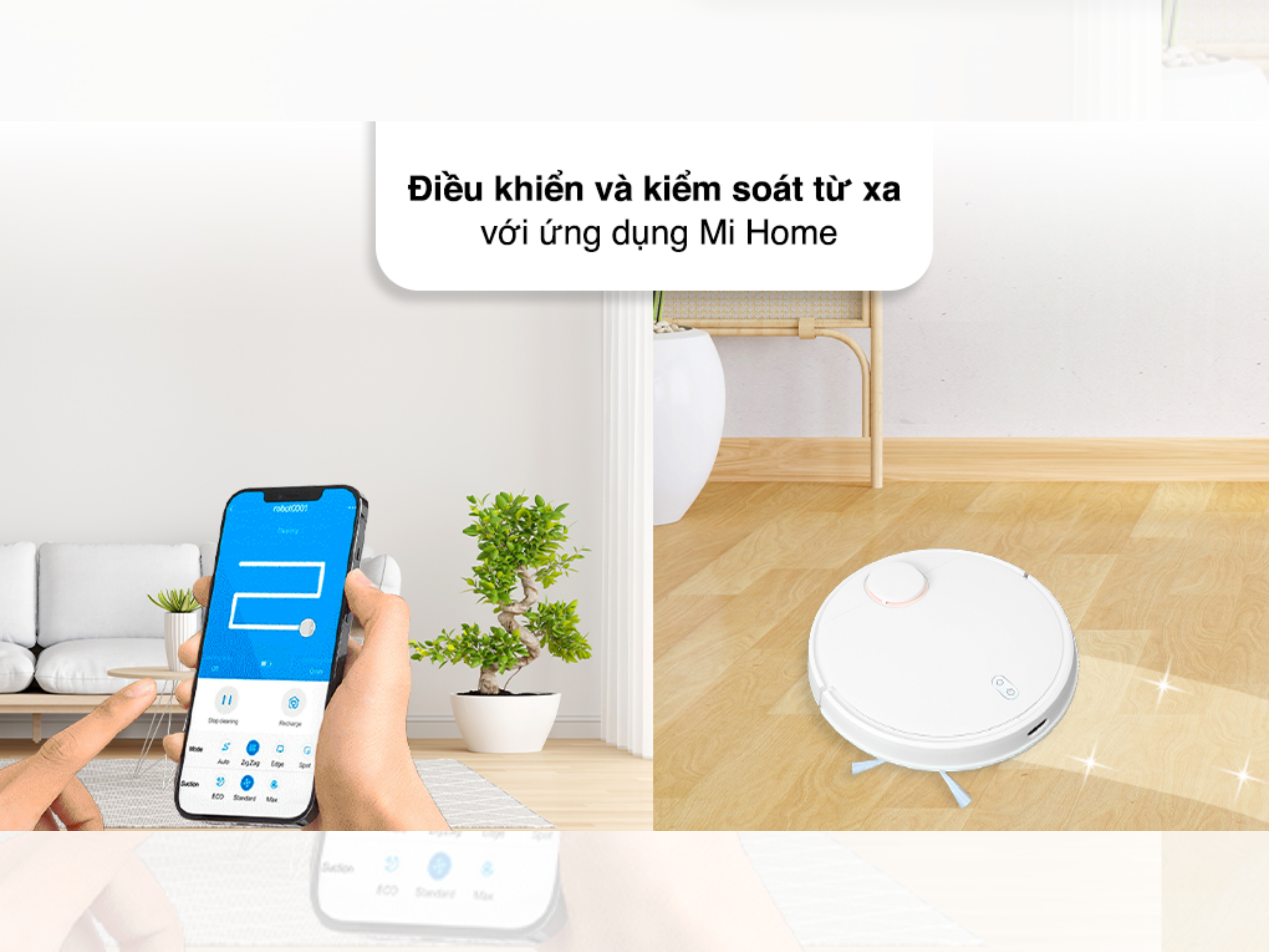 Robot Hút Bụi Lau Nhà Xiaomi Vacuum Mop S10 Điều khiển từ xa thông qua App MiHome