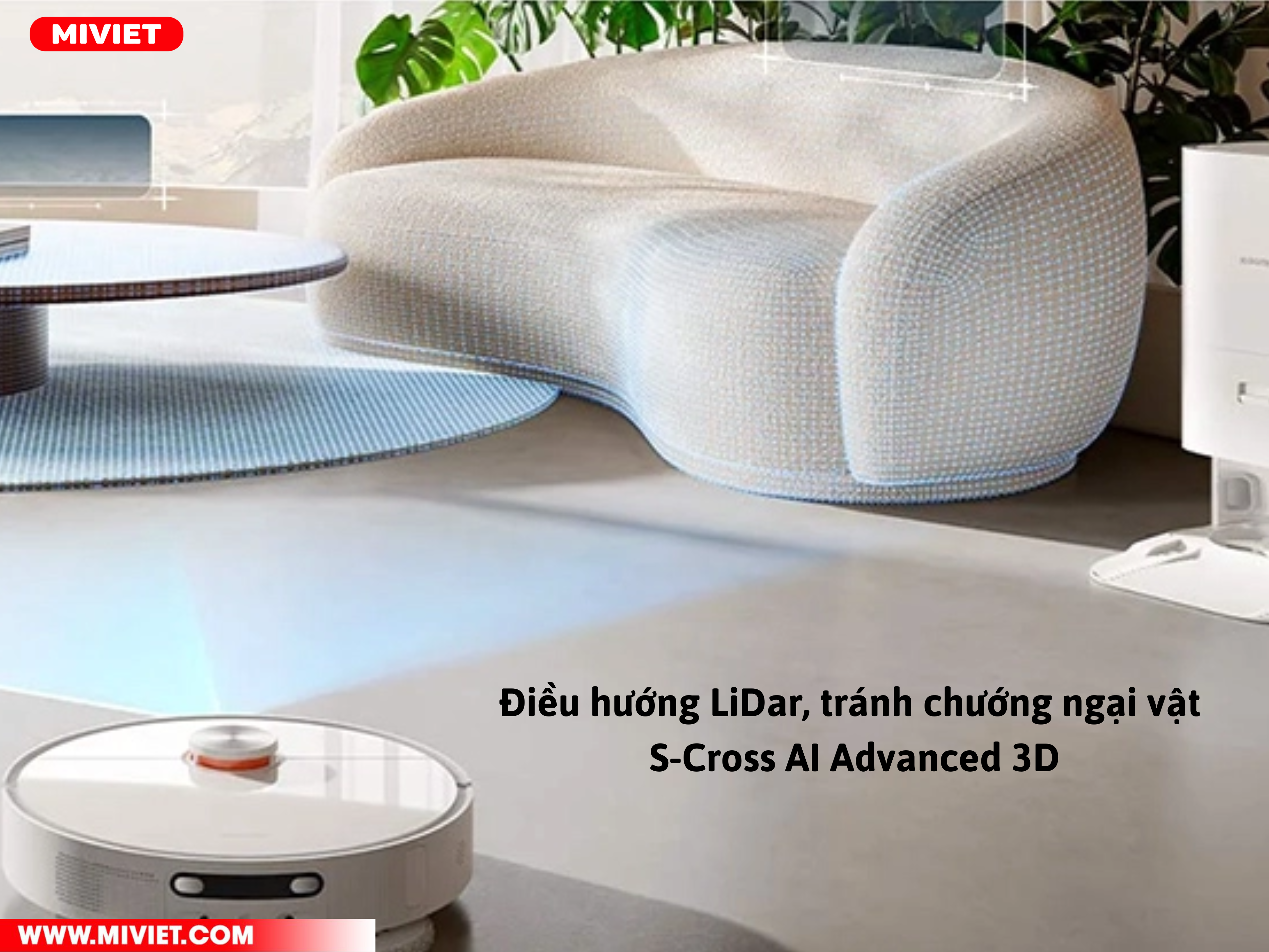 Robot Hút Bụi Lau Nhà Xiaomi Vacuum Mop X10+ Hệ thống điều hướng Laser, tránh chướng ngại vật