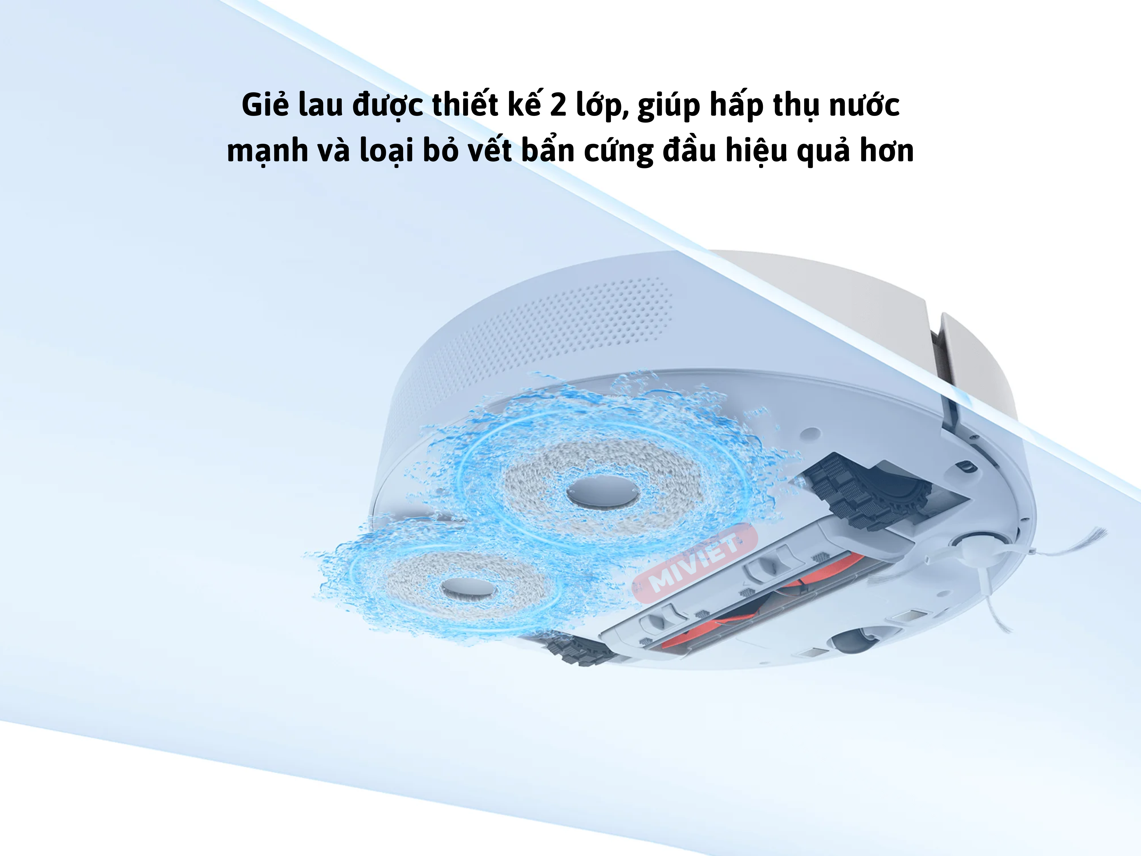 Thiết kế giẻ lau 2 lớp, dễ thấm nước và lau nhà sạch hơn