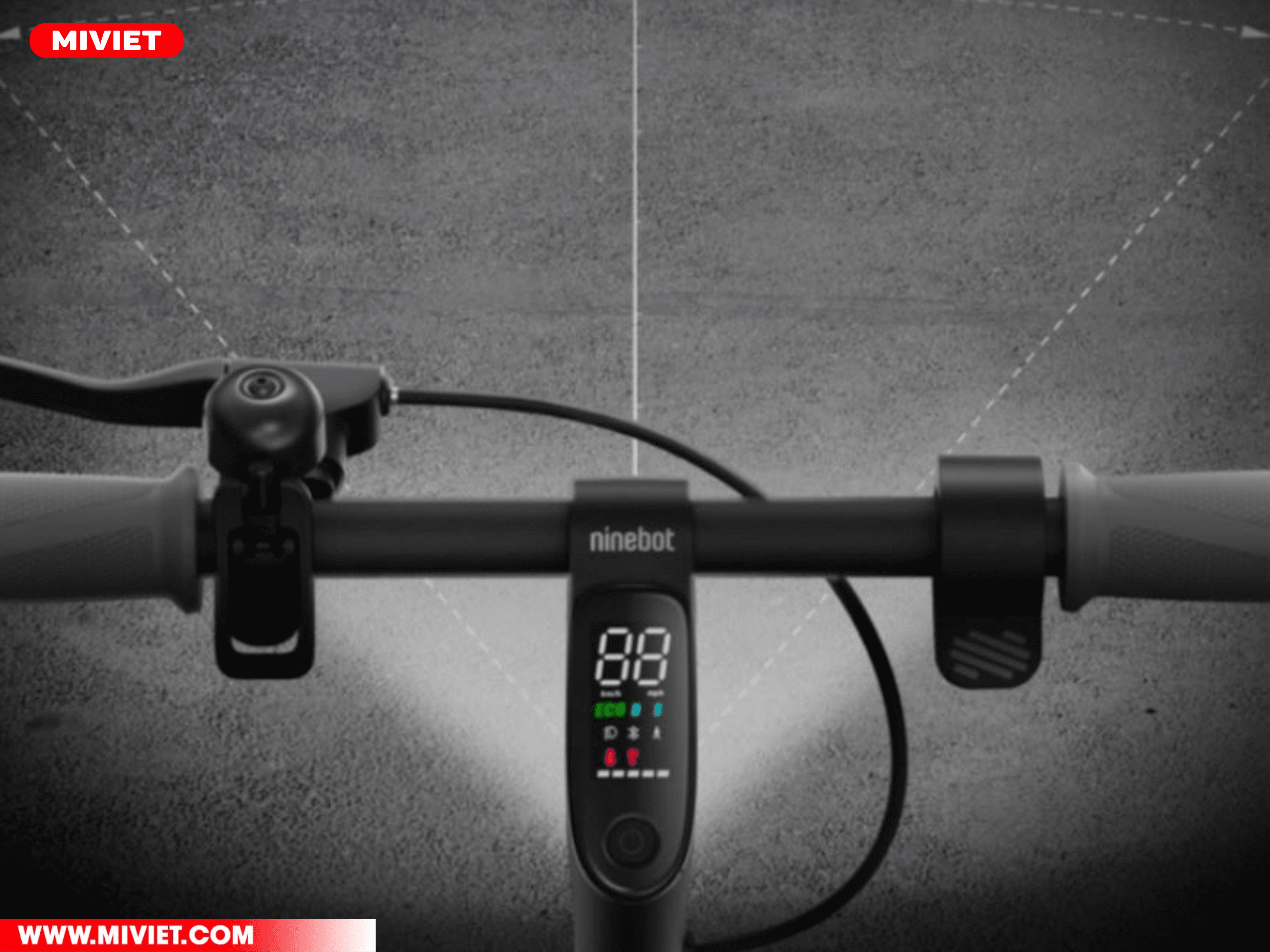 Xe điện Kickscooter Ninebot D18W Màn hình thể hiện thông số sắc nét