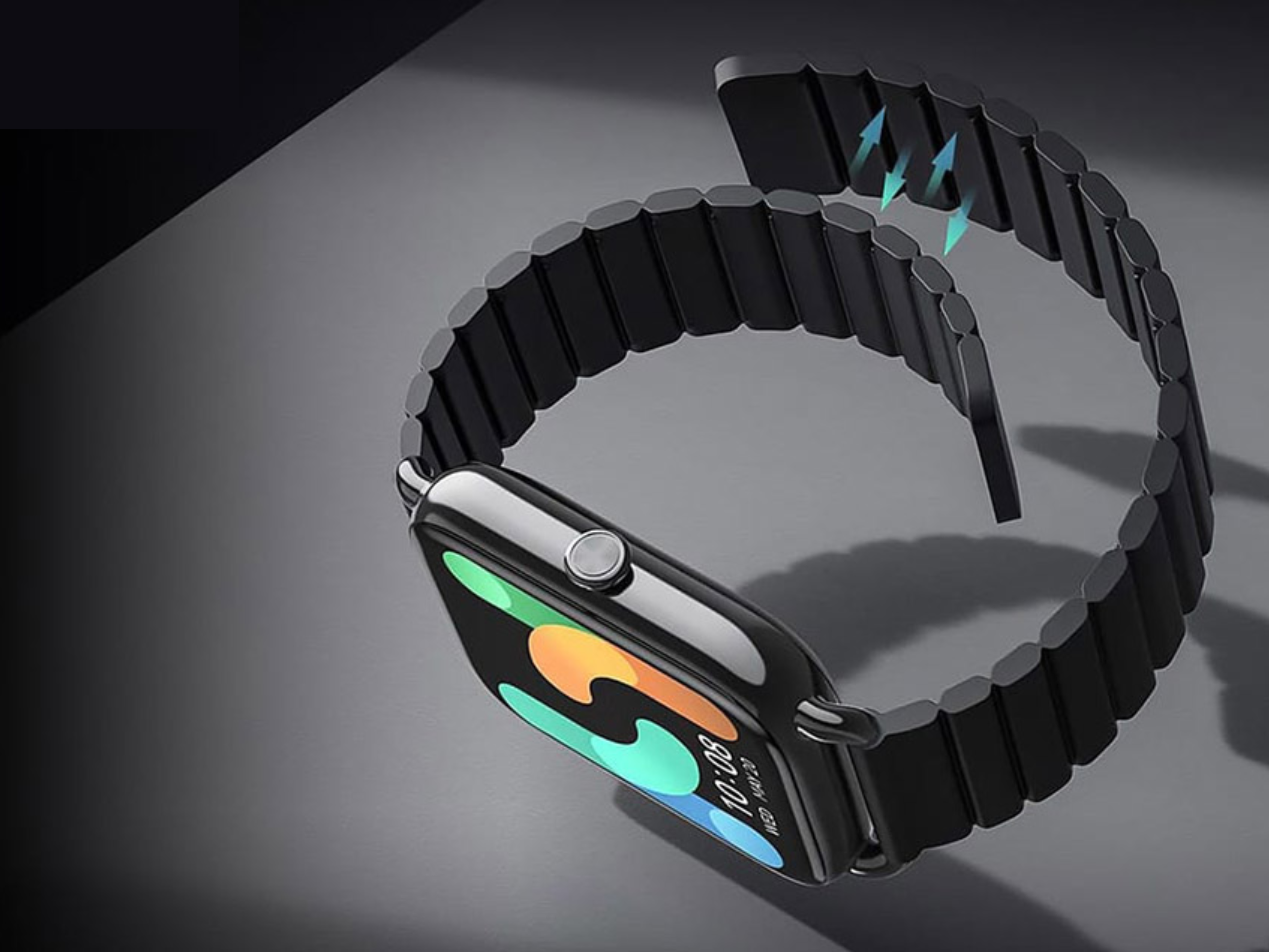 Thiết kế dây đeo từ tính, phù hợp với nhiều kích cỡ tay khác nhau