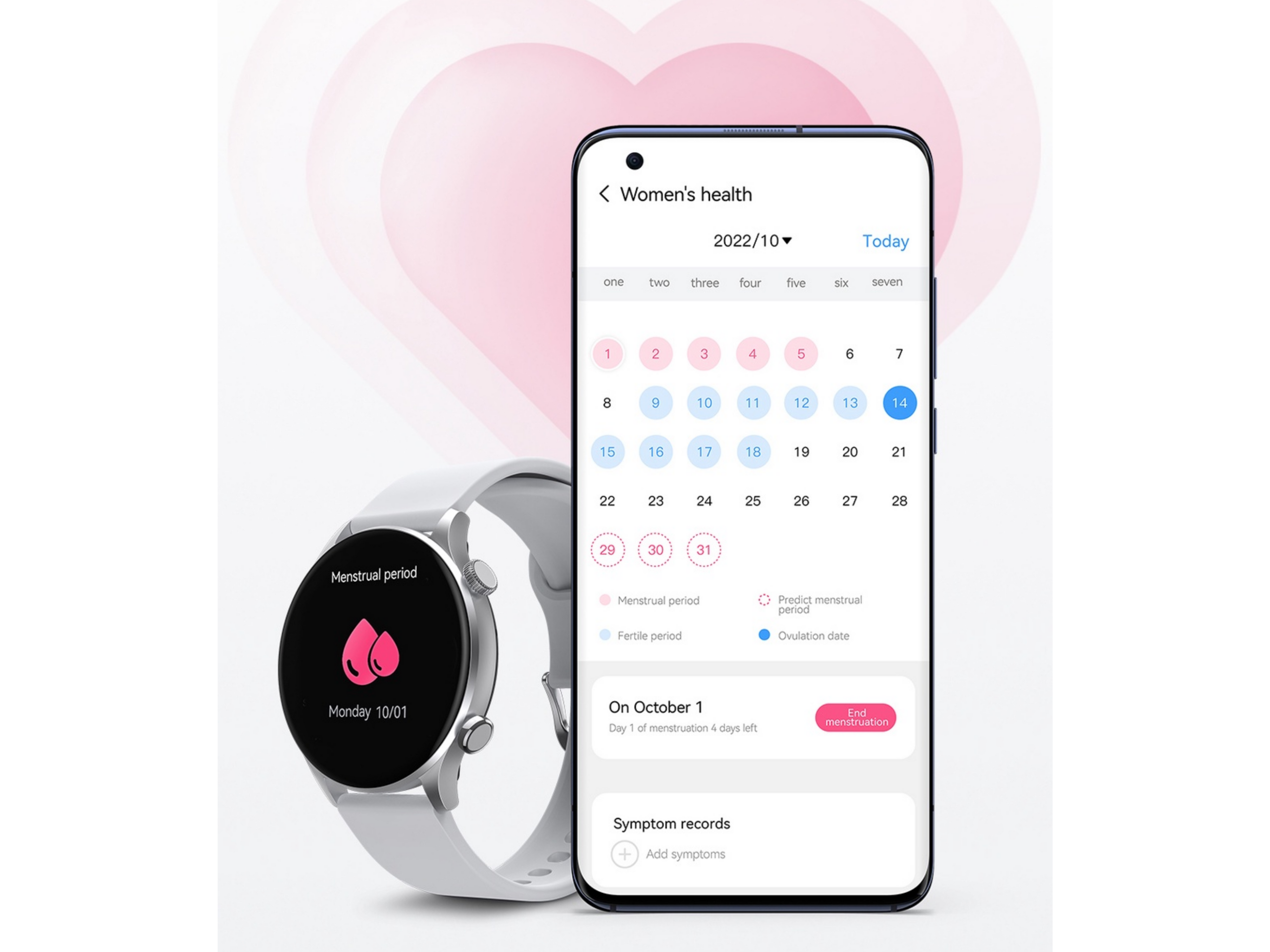 Kết nối với điện thoại để theo dõi chu kỳ kinh nguyệt