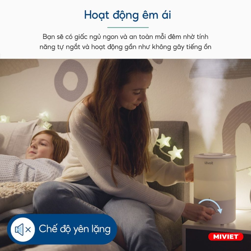 Máy phun sương Levoit Ultrasonic - Hoạt động êm ai