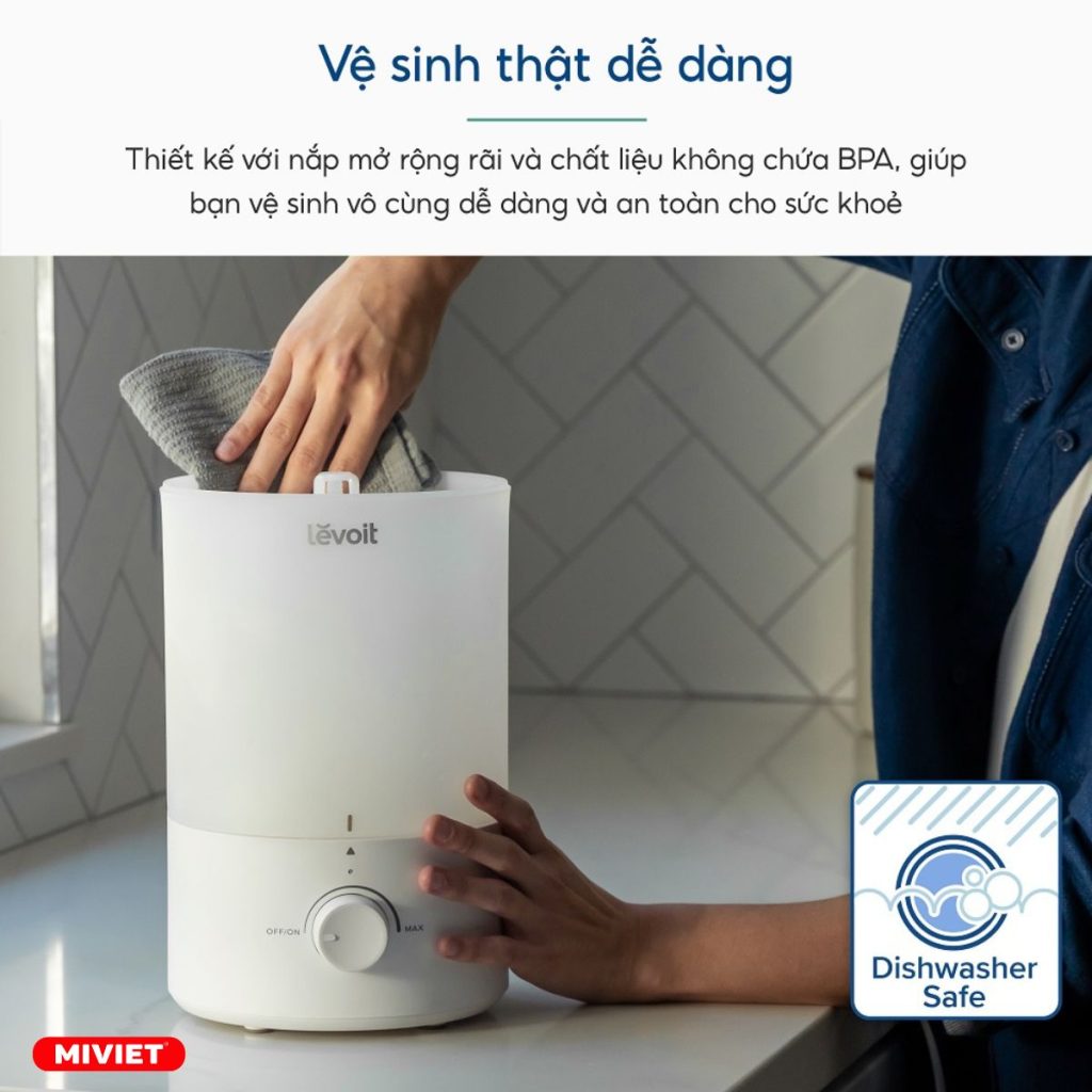 Máy phun sương Levoit Ultrasonic vệ sinh dễ dàng
