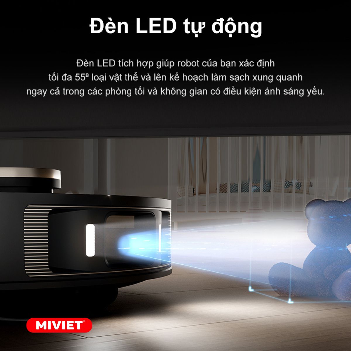 Robot Hút Bụi Lau Nhà Dreame L20 Ultra (Trắng/ Đen) Đèn led tự động Dreame L20 Ultra