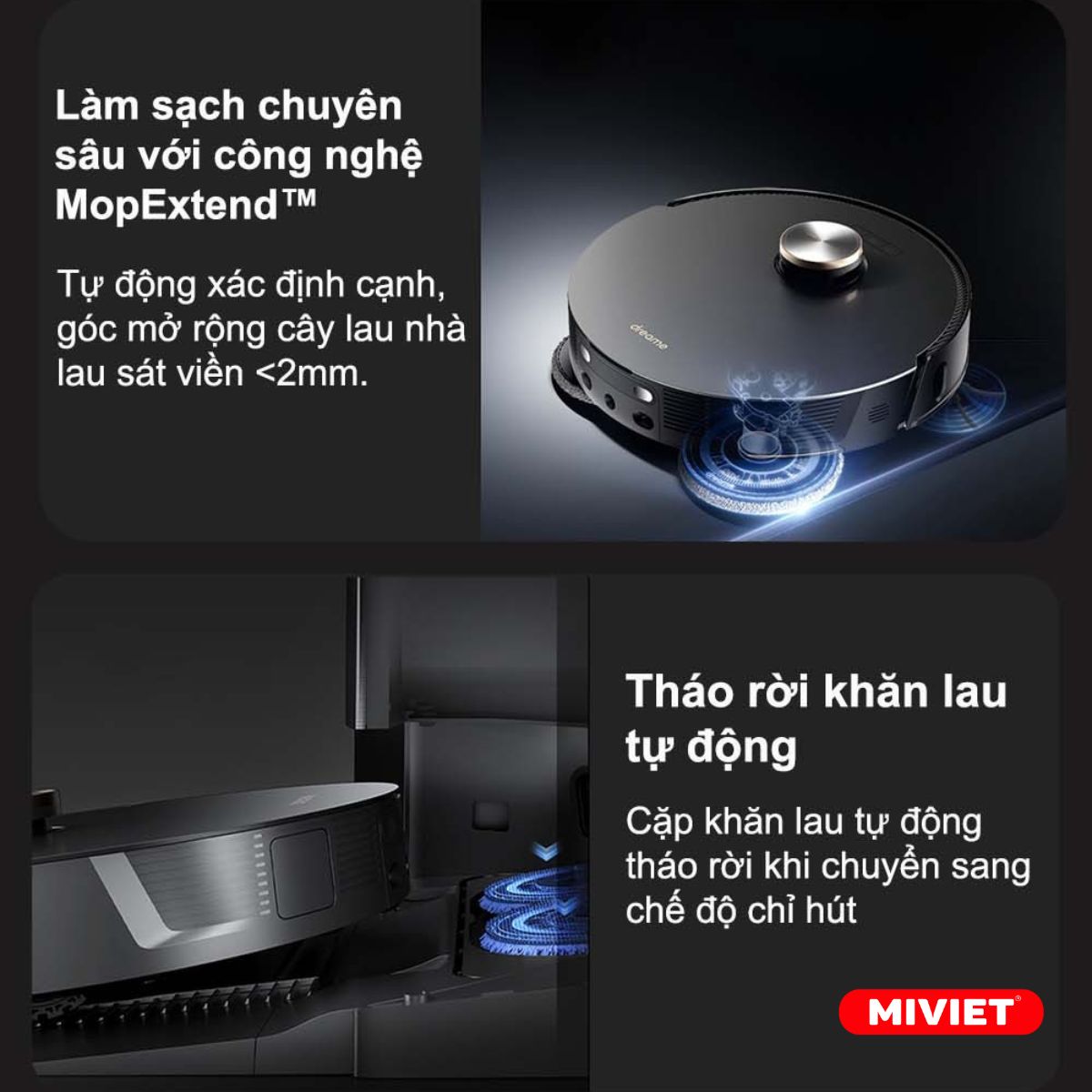 Robot Hút Bụi Lau Nhà Dreame L20 Ultra (Trắng/ Đen) Dreame L20 Ultra - Cong nghe Mop Extend