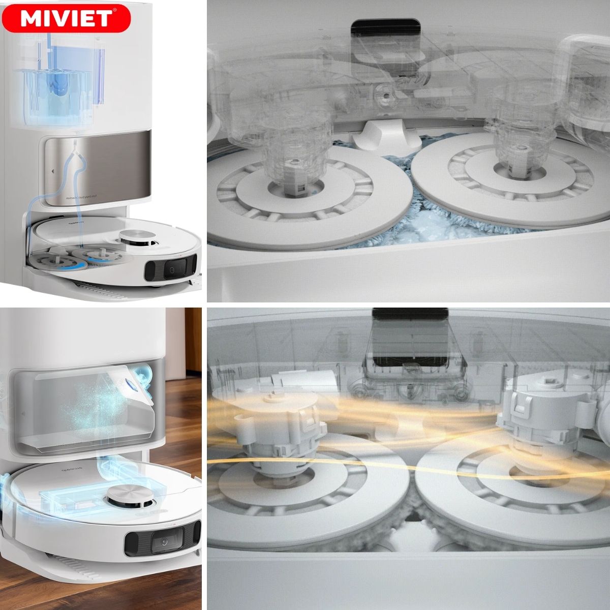 Mọi thứ tự động, từ việc giặt, sấy khăn, đến việc gom bụi và thêm nước cho robot