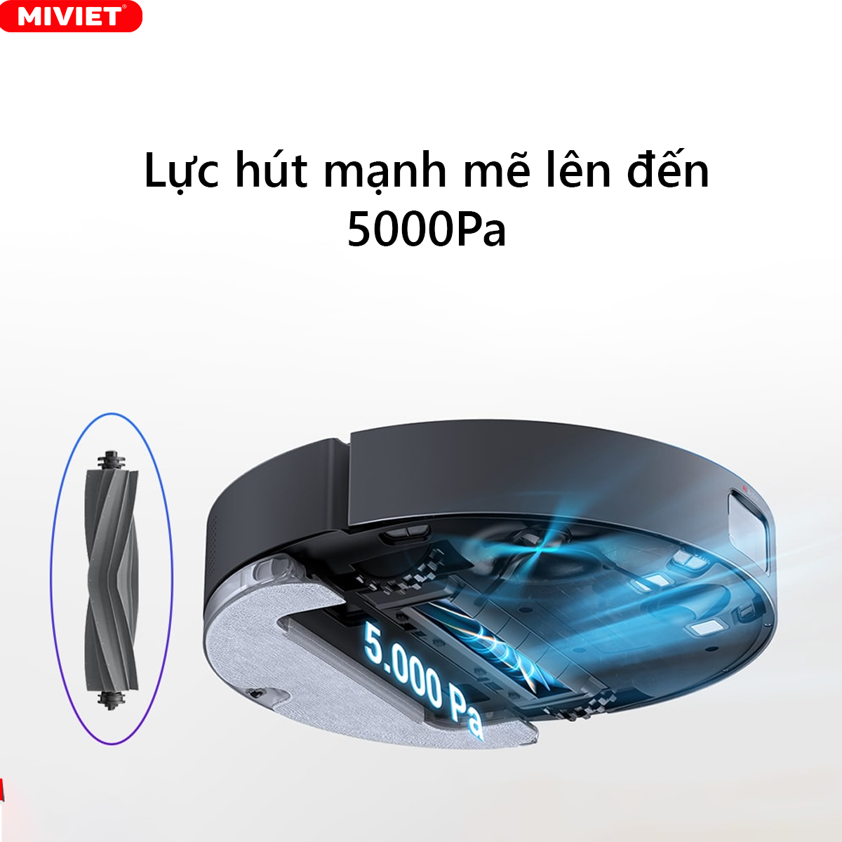Lực hút mạnh mẽ lên đến 5000Pa